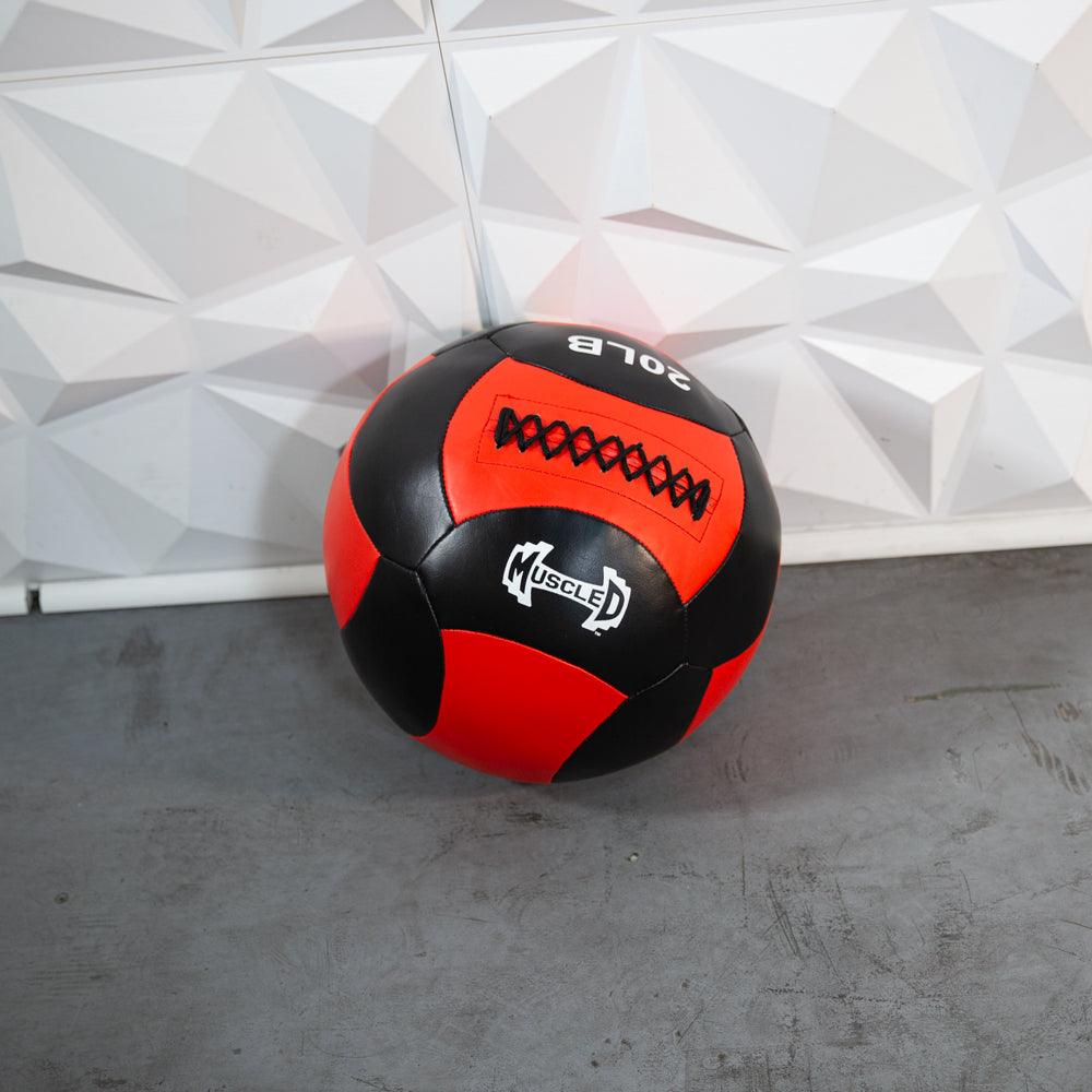 Muscle D Fitness 20lb Medicine Ball / Wall Ball Medicine Ball / Wall Ball - Muscle D Fitness - Heavy Duty Stitching - Multi-Panel Design - 14" Diameter