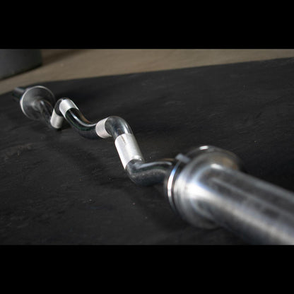 Muscle D Fitness 5' Hard Chrome Curl Bar - Muscle D Fitness - Ergonomic Angle for Arm Training