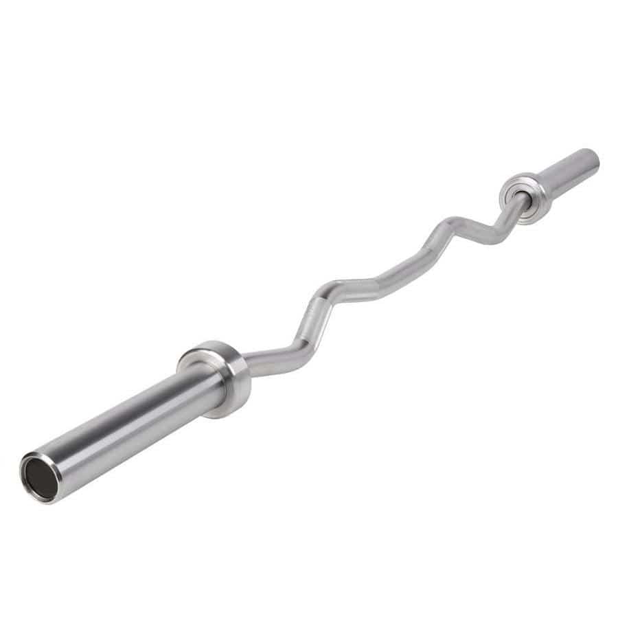 Muscle D Fitness 5' Hard Chrome Curl Bar - Muscle D Fitness - Ergonomic Angle for Arm Training