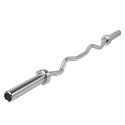 Muscle D Fitness 5' Hard Chrome Curl Bar - Muscle D Fitness - Ergonomic Angle for Arm Training