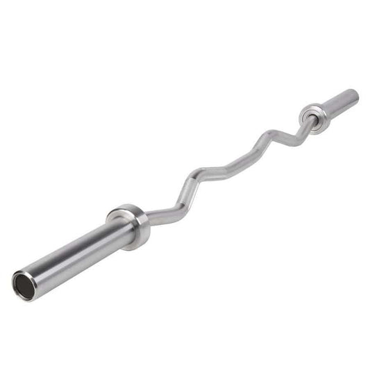 Muscle D Fitness 5' Hard Chrome Curl Bar - Muscle D Fitness - Ergonomic Angle for Arm Training