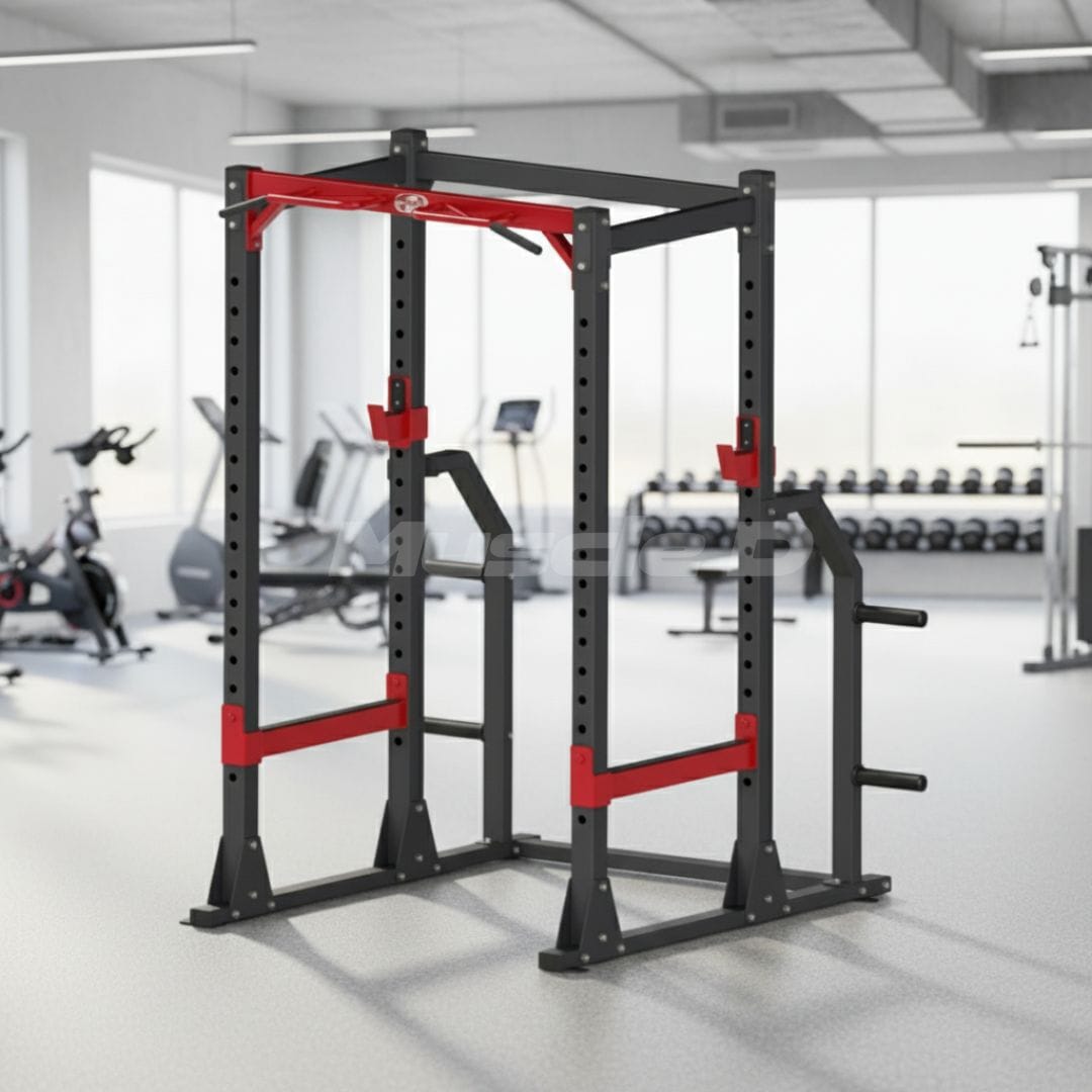 Muscle D Fitness Compact Power Cage - Muscle D Fitness - Adjustable Squat Rack - Gym Storage - Chin up Bar - Home Gym