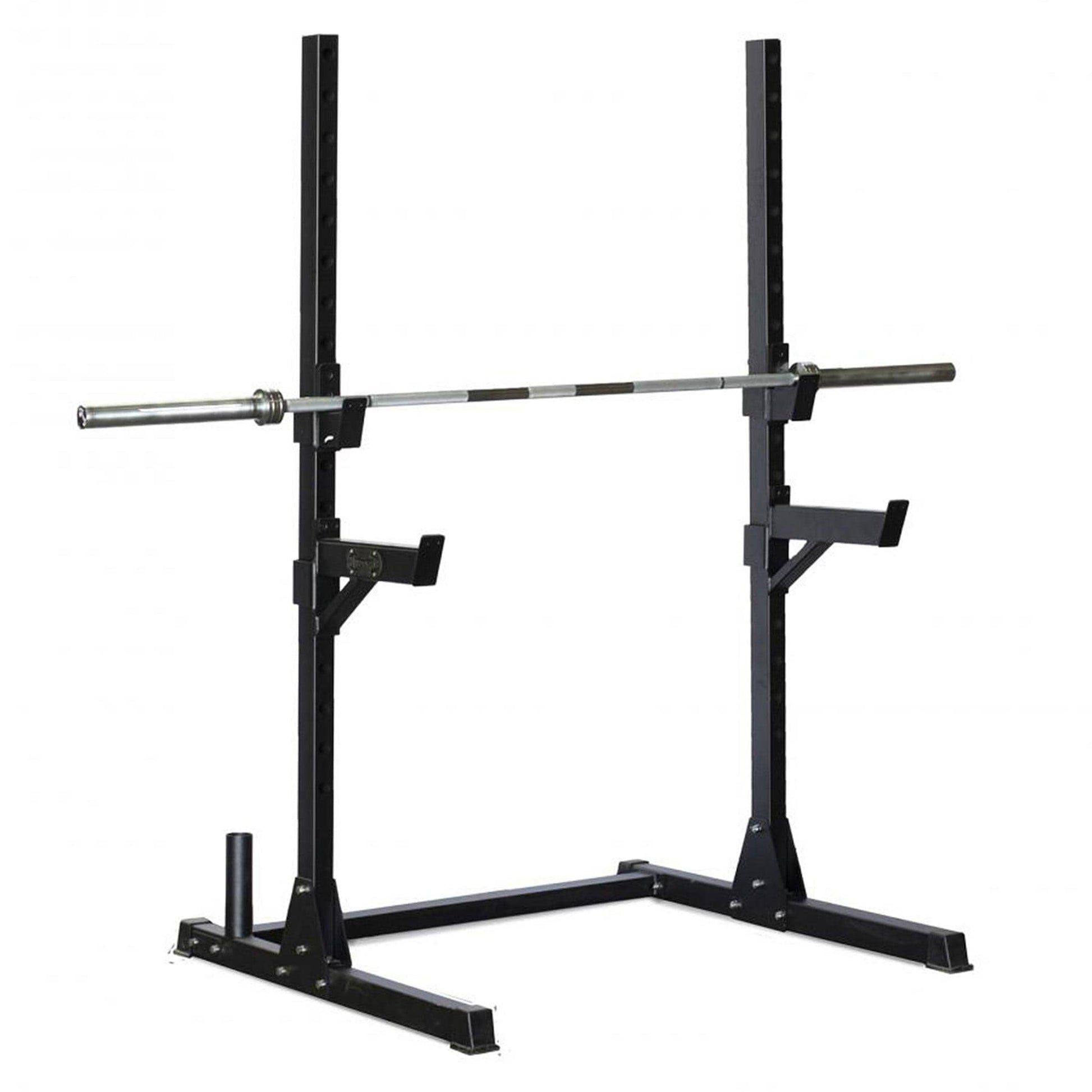 Muscle D Fitness Compact Squat Stand - Muscle D Fitness - Adjustable Safety Guards - Vertical Bar Storage - Home Gym