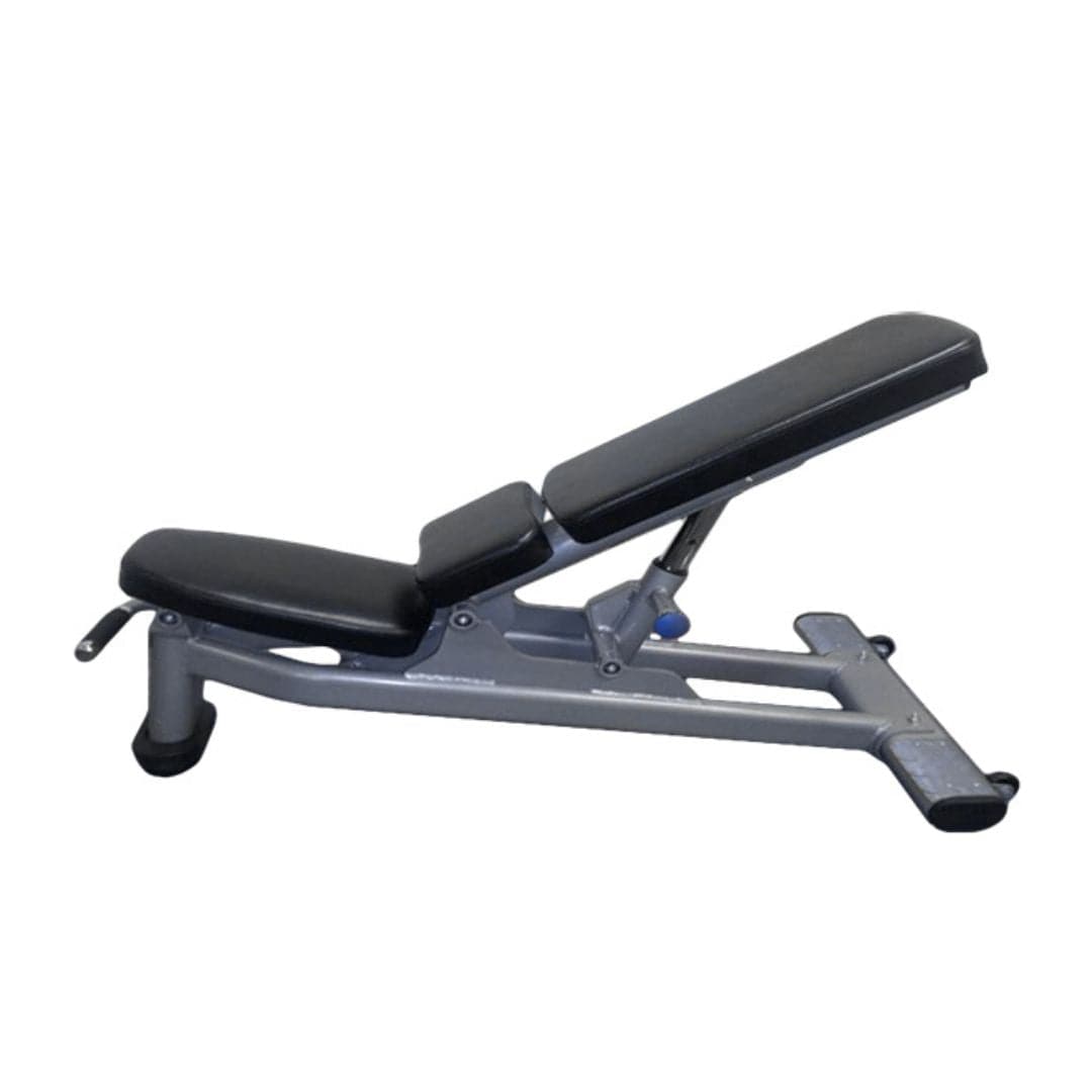 Muscle D Fitness Deluxe Adjustable Bench - Muscle D Fitness - Adjustable Moveable Padded Bench Black Silver