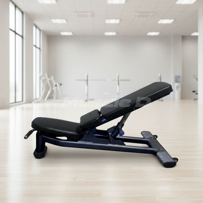 Muscle D Fitness Deluxe Adjustable Bench - Muscle D Fitness - Adjustable Moveable Padded Bench Black Silver