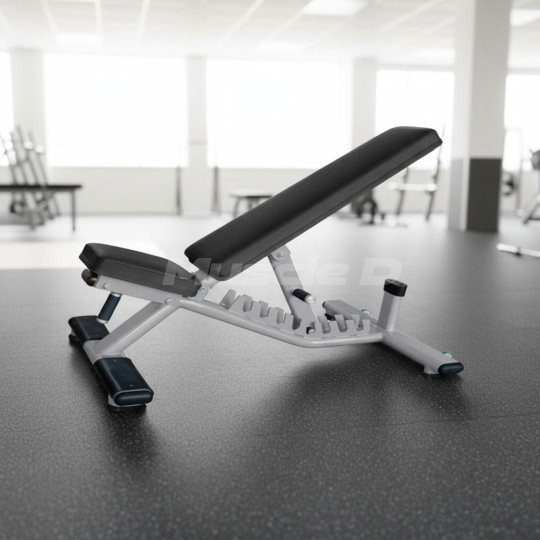 Muscle D Fitness Flat to Incline Bench - Muscle D Fitness - 11 Gauge Steel - Commercial Upholstery - Seat and Back are Adjustable