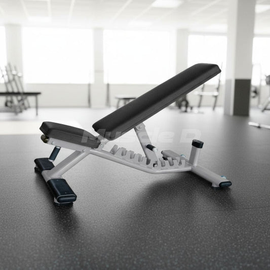 Muscle D Fitness Flat to Incline Bench - Muscle D Fitness - 11 Gauge Steel - Commercial Upholstery - Seat and Back are Adjustable