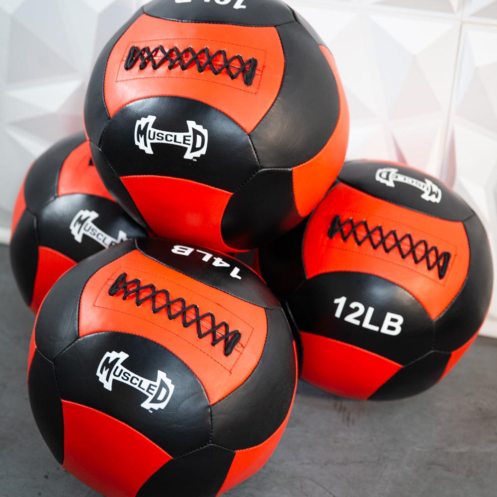 Muscle D Fitness Medicine Ball / Wall Ball - Muscle D Fitness - Heavy Duty Stitching - Multi-Panel Design - 14" Diameter