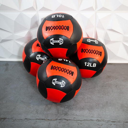 Muscle D Fitness Medicine Ball / Wall Ball - Muscle D Fitness - Heavy Duty Stitching - Multi-Panel Design - 14" Diameter
