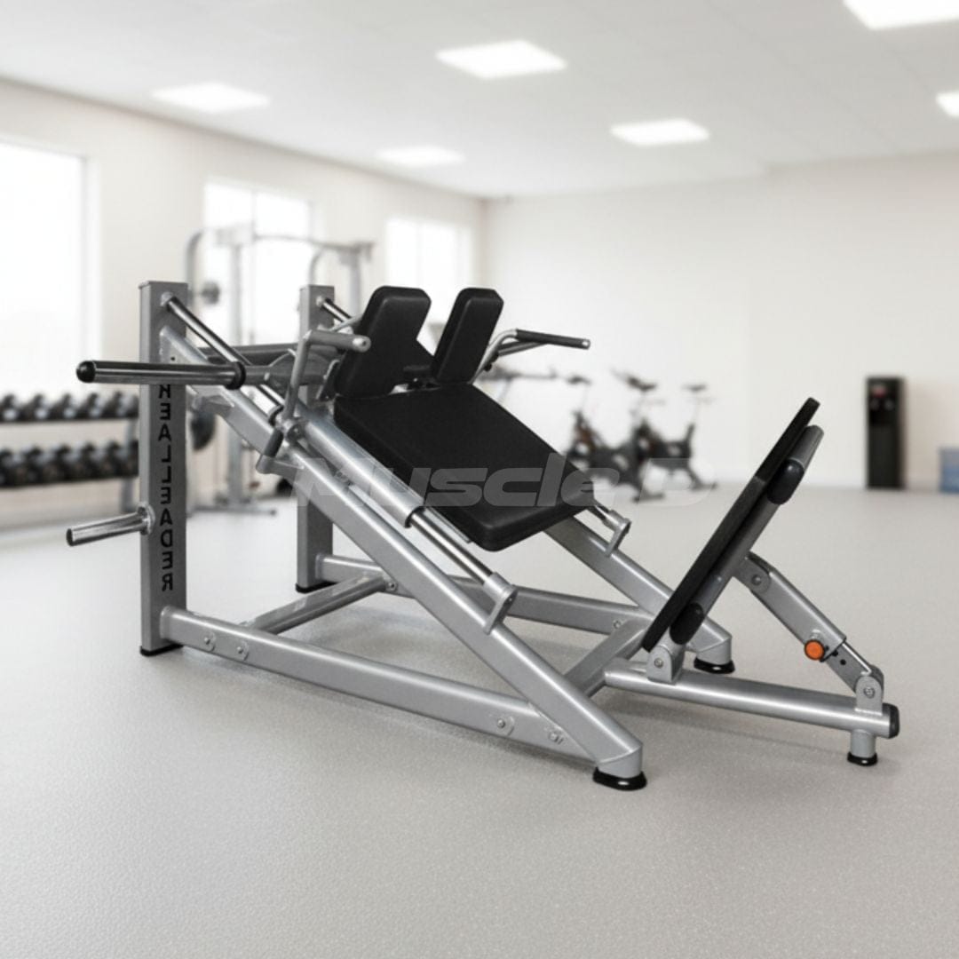 Muscle D Fitness Plate Loaded 30-Degree Linear Hack Squat Machine - Muscle D Fitness - Plate-Loaded - Adjustable Foot Plate