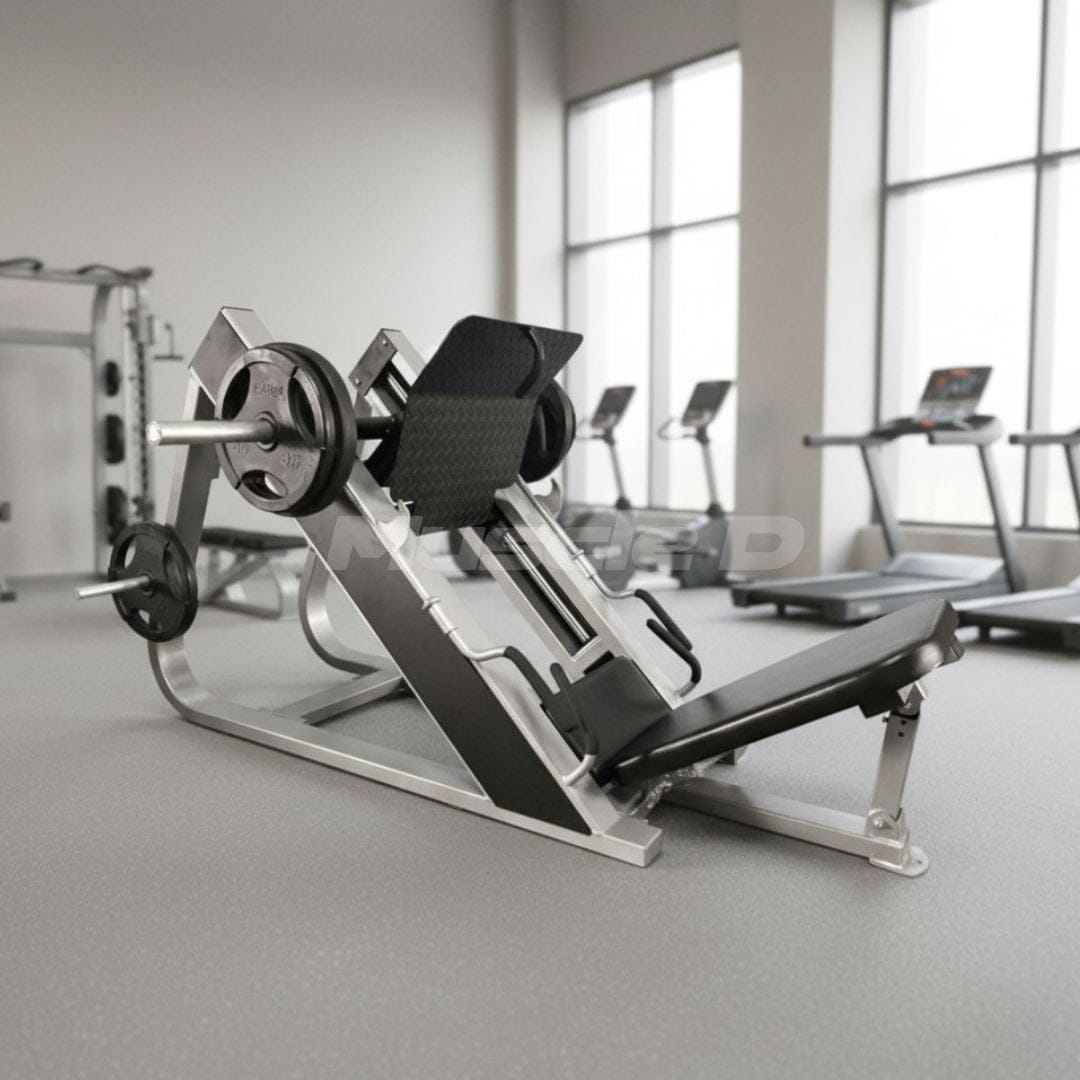 Muscle D Fitness Plate Loaded 45-Degree Compact Leg Press - Muscle D Fitness - Space Saving Design, Plate Loaded, Adjustable Back Pad