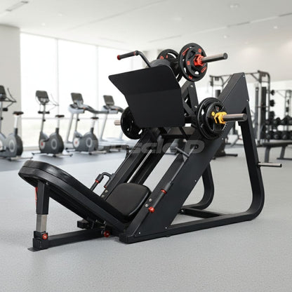 Muscle D Fitness Plate Loaded Excel Linear Leg Press - Muscle D Fitness - Plate Load Leg Press - Adjustable Back Pad - Plate Storge Pegs