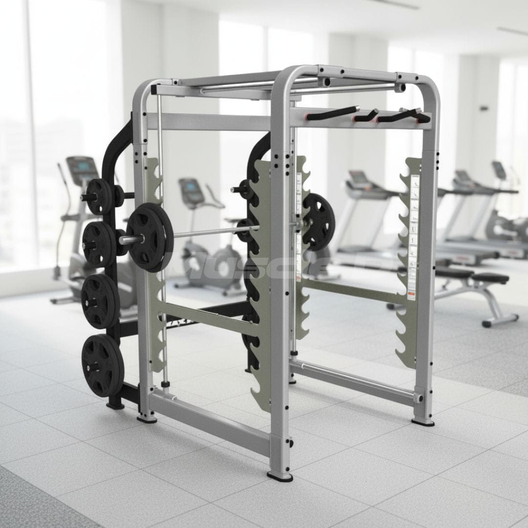 Muscle D Fitness Plate Loaded MAX Rack - NEW - Muscle D Fitness - Plate Load Multi-Dimensional Smith Machine - Weight Storage Pegs Included - Fnctional Chin Bar