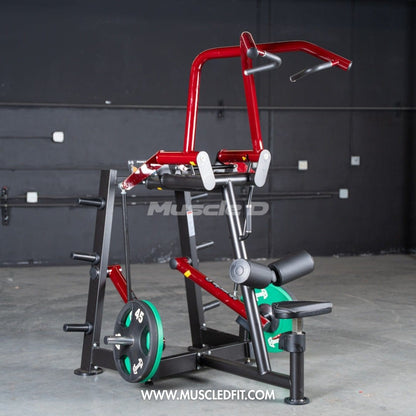 Muscle D Fitness Plate Loaded Power Leverage V2 Rotary Lat Pulldown – Iso-Lateral Commercial Gym Machine