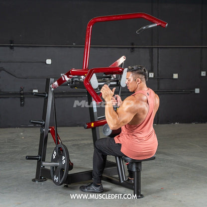 Muscle D Fitness Plate Loaded Power Leverage V2 Rotary Lat Pulldown – Iso-Lateral Commercial Gym Machine