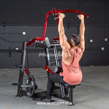 Muscle D Fitness Plate Loaded Power Leverage V2 Rotary Lat Pulldown – Iso-Lateral Commercial Gym Machine