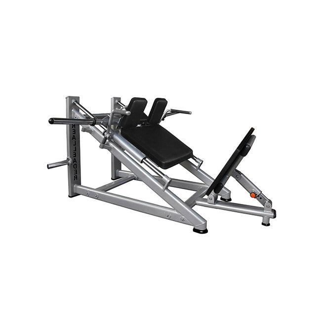Muscle D Fitness Plate Loaded Silver 30-Degree Linear Hack Squat Machine - Muscle D Fitness - Plate-Loaded - Adjustable Foot Plate