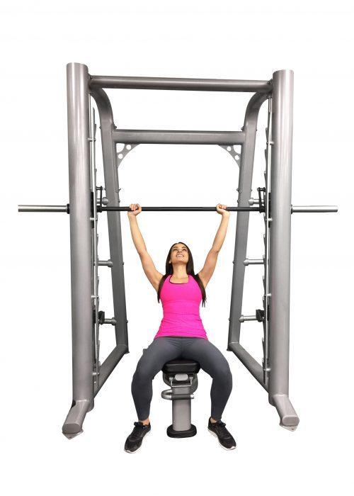 Muscle D Fitness Smith Machine(85", 93") - Muscle D Fitness - Commercial Grade Smith Machine Plate Storage Black Silver