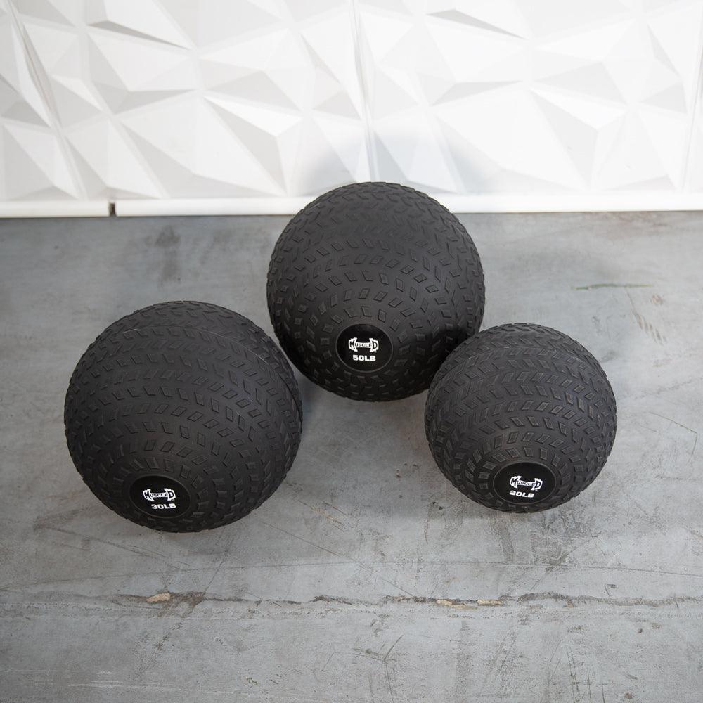 Muscle D Slam Ball - Muscle D Fitness - Tire Track Design - Thick Outer Shell - Grit Grind Strength