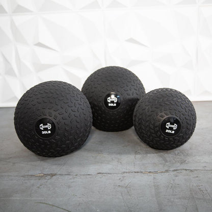 Muscle D Slam Ball - Muscle D Fitness - Tire Track Design - Thick Outer Shell - Grit Grind Strength