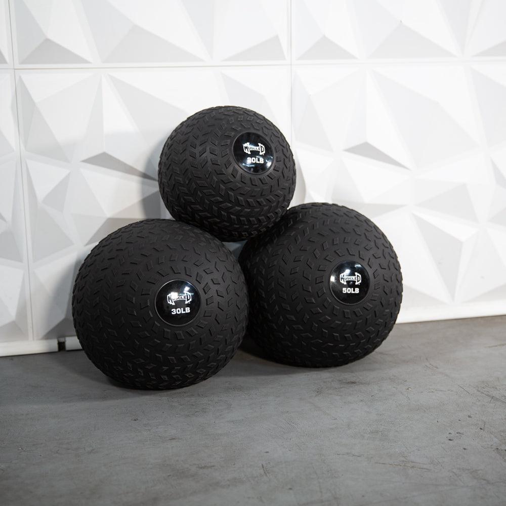 Muscle D Slam Ball - Muscle D Fitness - Tire Track Design - Thick Outer Shell - Grit Grind Strength