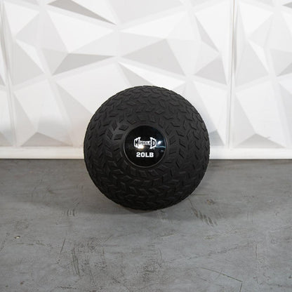 Muscle D Slam Ball - Muscle D Fitness - Tire Track Design - Thick Outer Shell - Grit Grind Strength