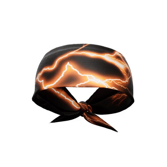 Orange Lightning Tie Headband - Grit Grind Strength