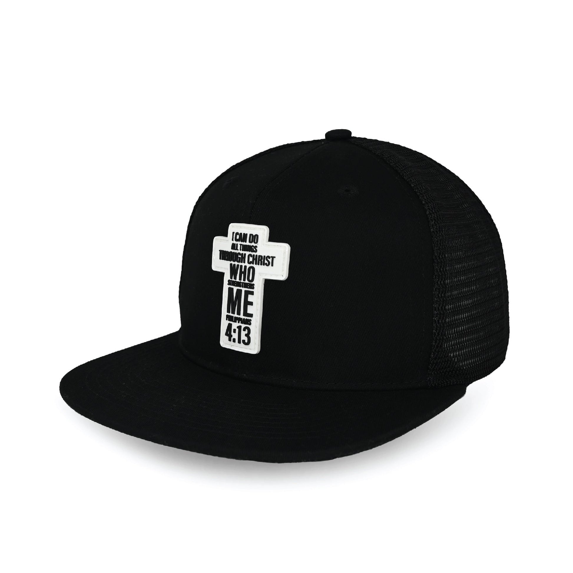 Philippians 4:13 Cross Trucker Hat - Grit Grind Strength