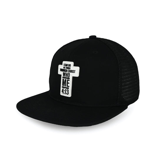 Philippians 4:13 Cross Trucker Hat - Grit Grind Strength