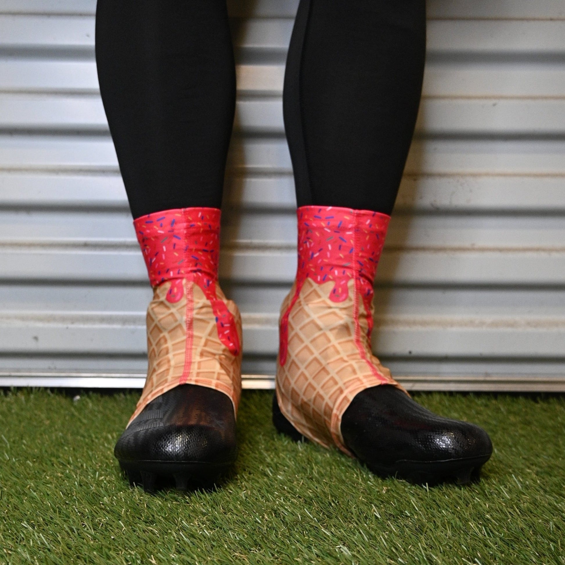 Pink Ice Cream Cleat Covers (Spats) - Grit Grind Strength