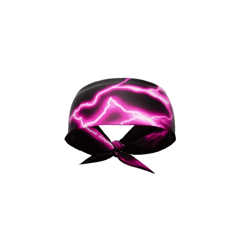 Pink Lightning Tie Headband - Grit Grind Strength