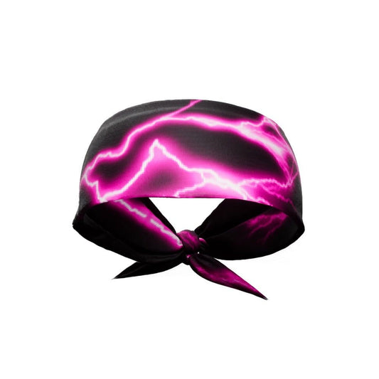 Pink Lightning Tie Headband - Grit Grind Strength