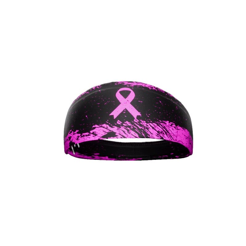 Pink Splattered Breast Cancer Headband - Grit Grind Strength