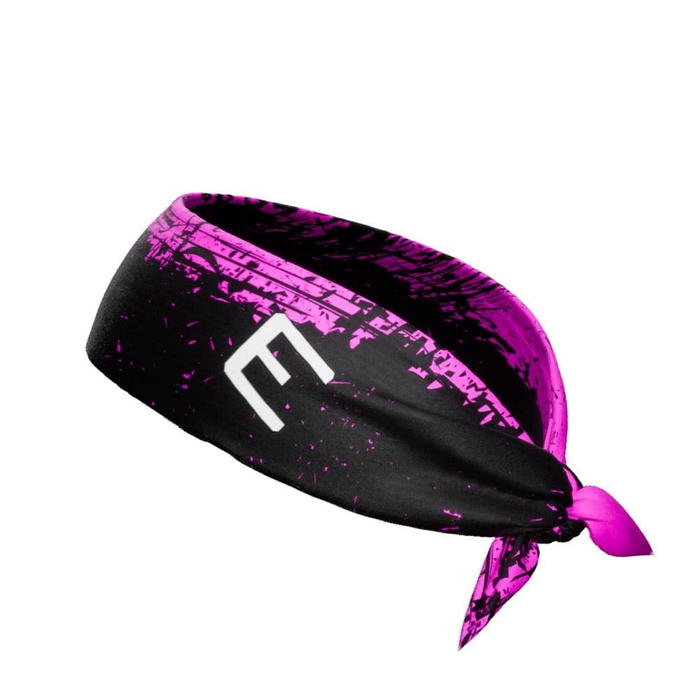 Pink Splattered Breast Cancer Tie Headband - Grit Grind Strength