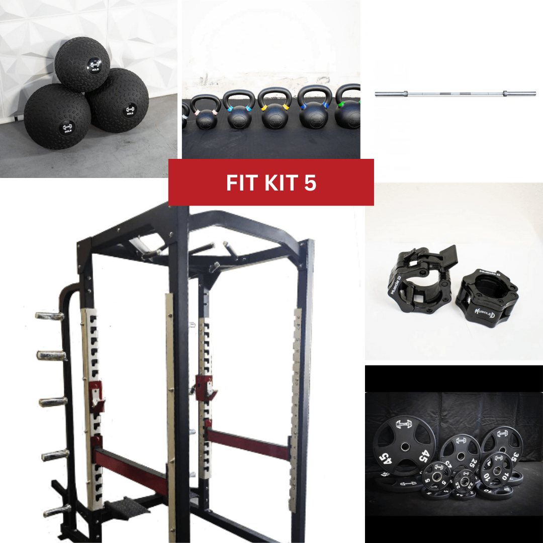 Power Cage Complete Weight Set - Muscle D Fitness - Commercial Squat Rack - Functional Pull - Up Bar - 10 Weight Storage Pegs - Power Rack - Grit Grind Strength