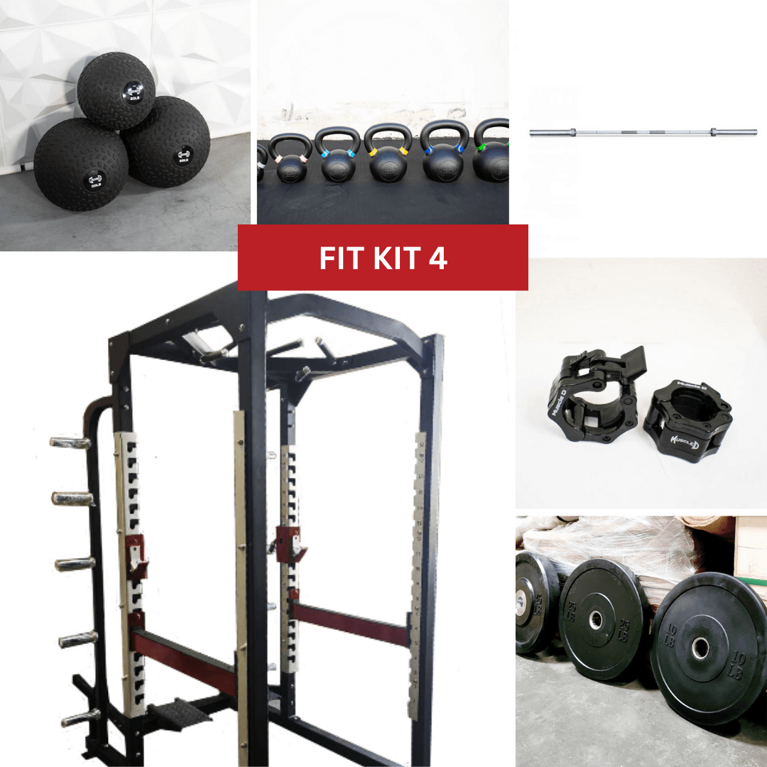 Power Cage Complete Weight Set - Muscle D Fitness - Commercial Squat Rack - Functional Pull - Up Bar - 10 Weight Storage Pegs - Power Rack - Grit Grind Strength