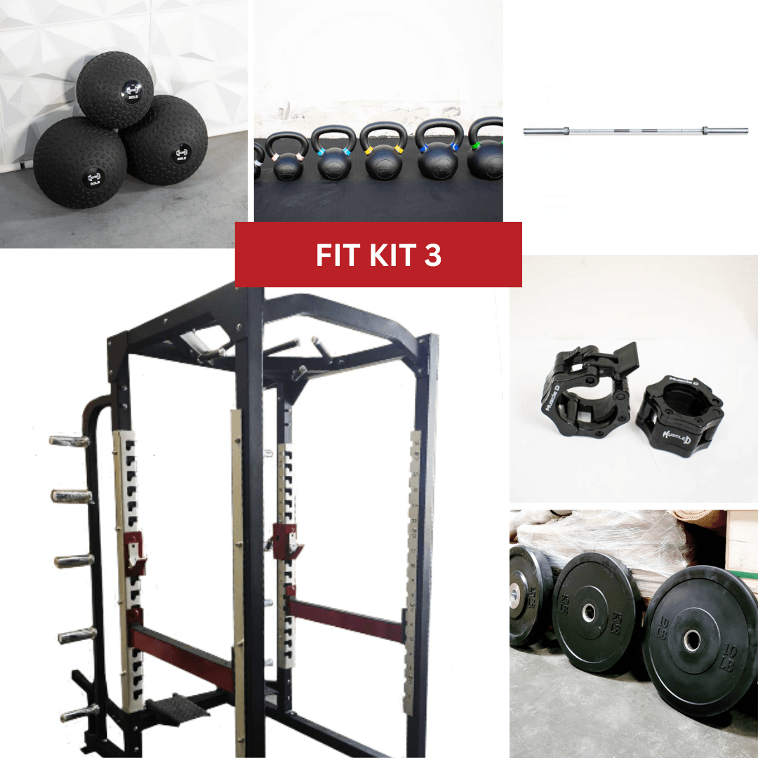 Power Cage Complete Weight Set - Muscle D Fitness - Commercial Squat Rack - Functional Pull - Up Bar - 10 Weight Storage Pegs - Power Rack - Grit Grind Strength