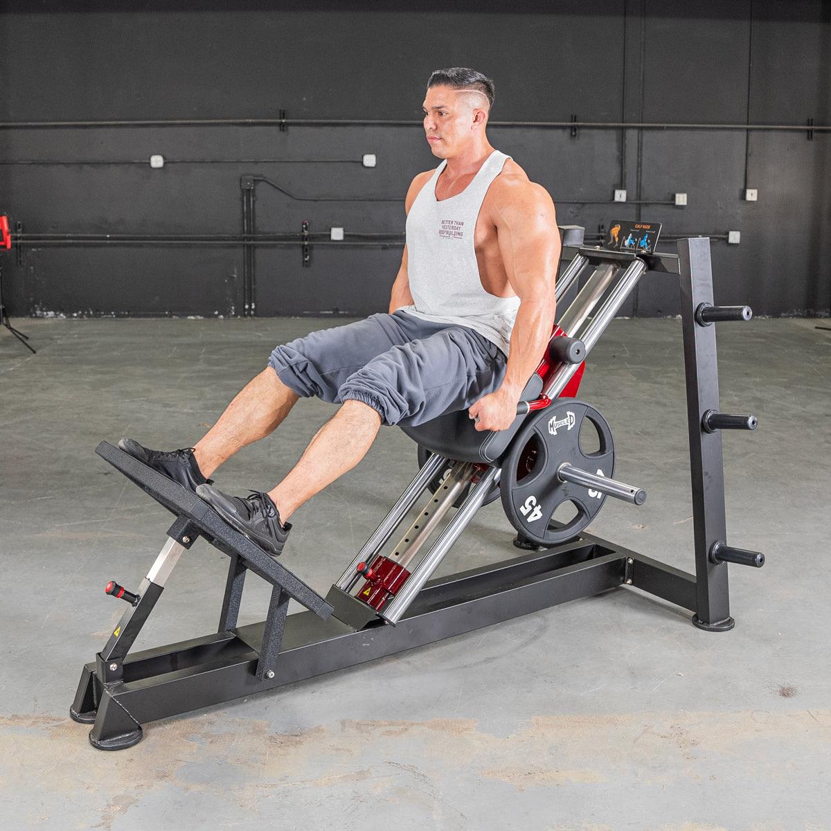 Power Leverage V2 Hack Squat / Calf Raise - Muscle D Fitness - Grit Grind Strength