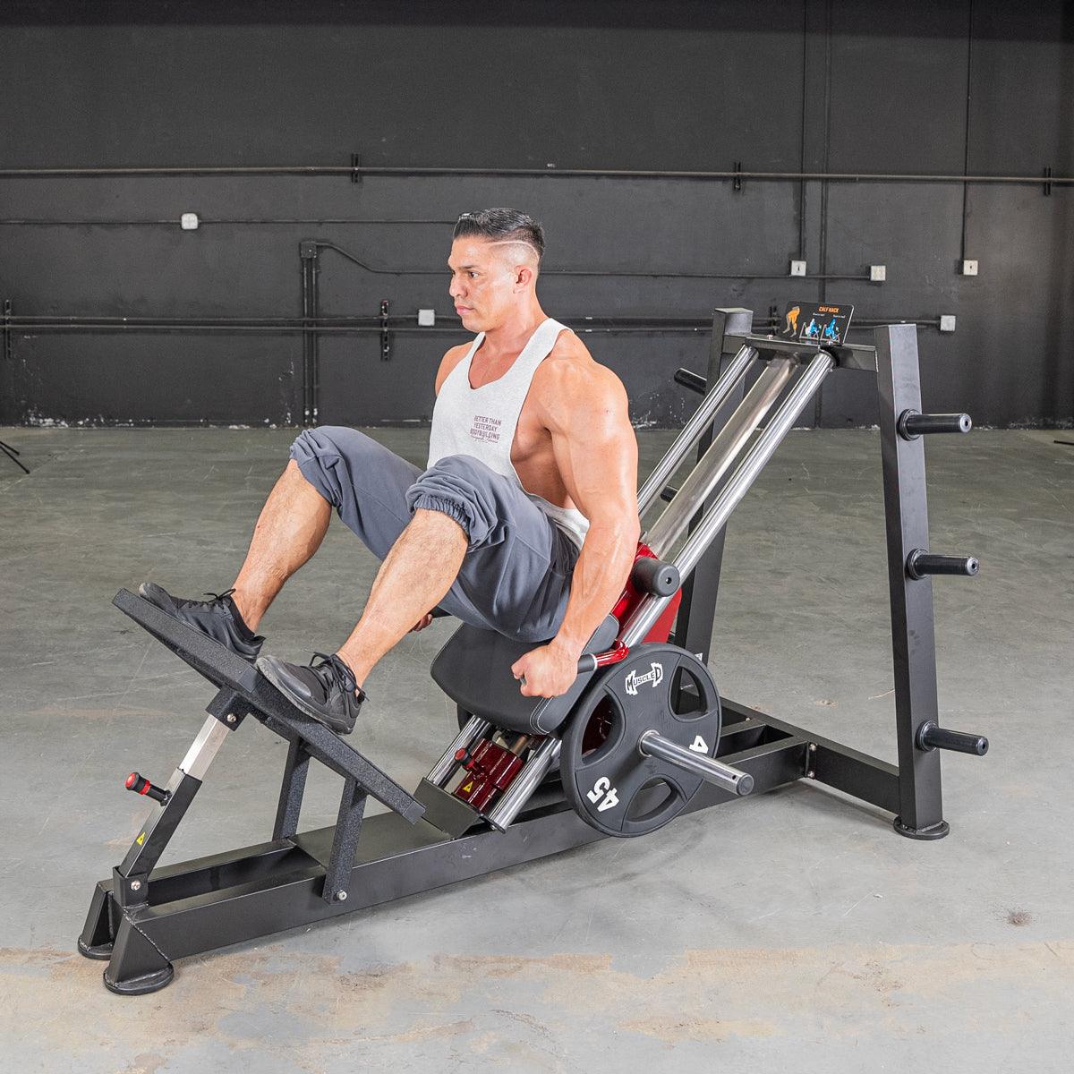Power Leverage V2 Hack Squat / Calf Raise - Muscle D Fitness - Grit Grind Strength