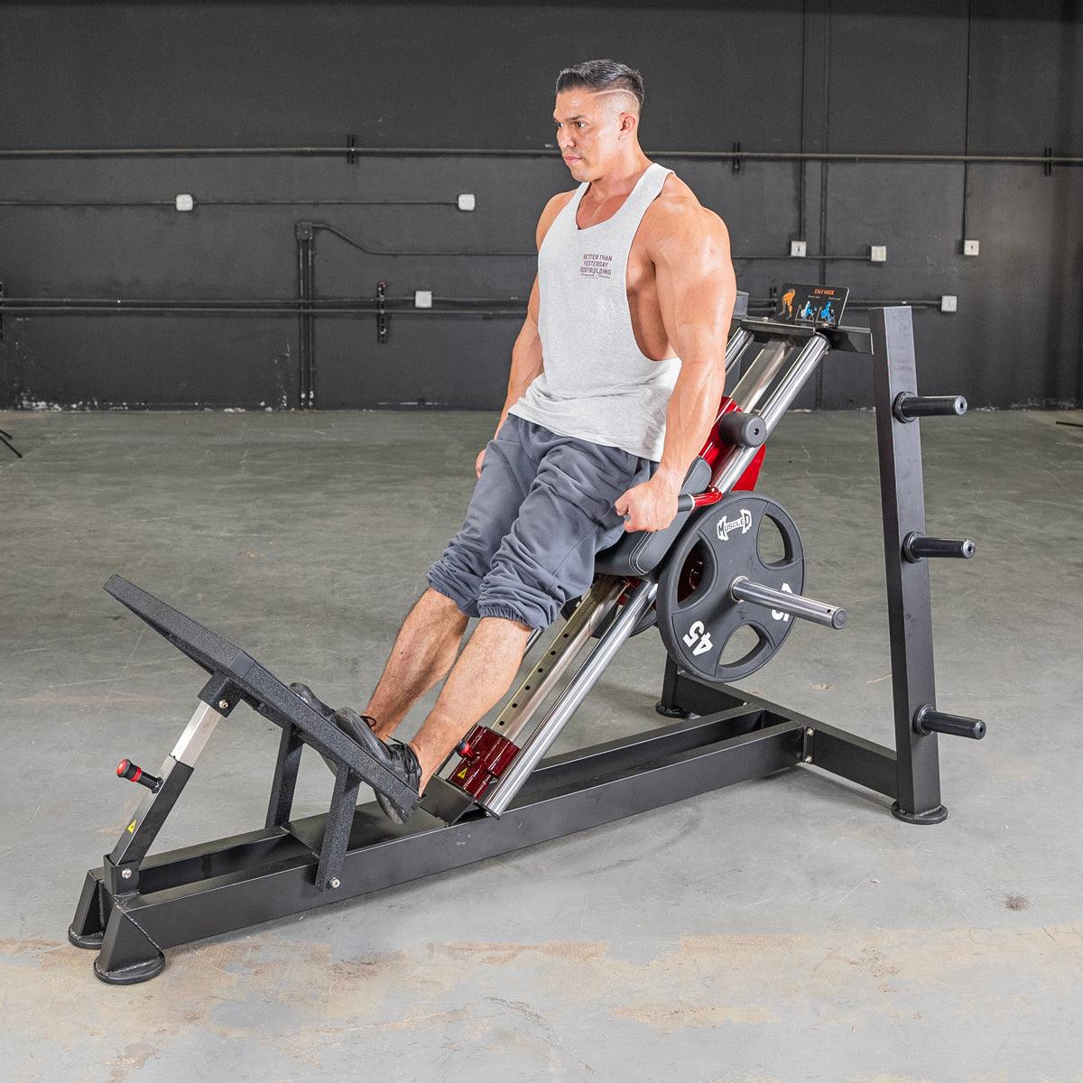 Power Leverage V2 Hack Squat / Calf Raise - Muscle D Fitness - Grit Grind Strength