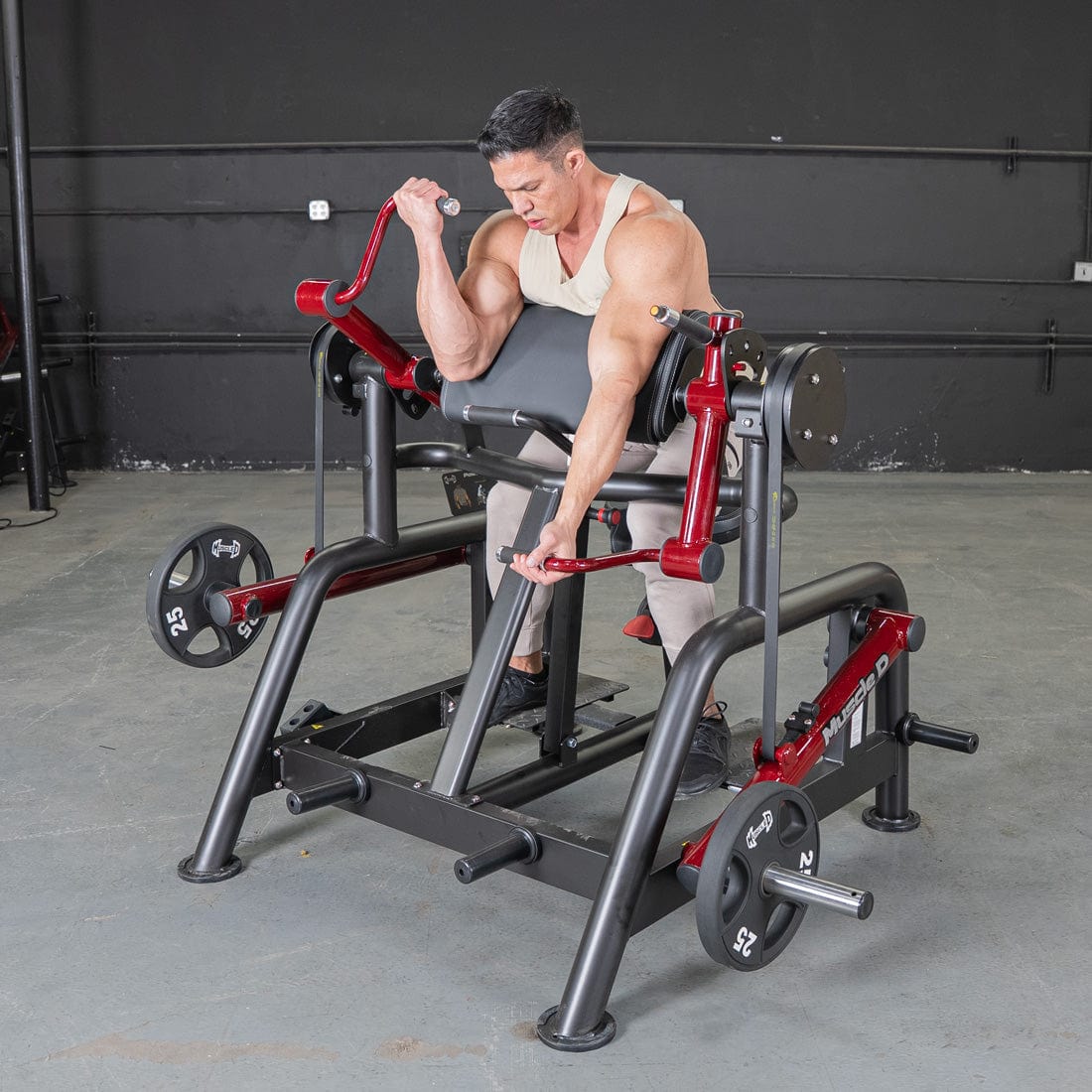 Power Leverage V2 Iso Lateral Biceps Curl / Preacher Curl - Muscle D Fitness - Grit Grind Strength