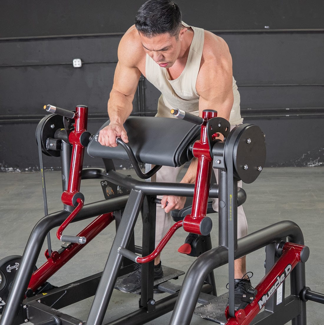 Power Leverage V2 Iso Lateral Biceps Curl / Preacher Curl - Muscle D Fitness - Grit Grind Strength