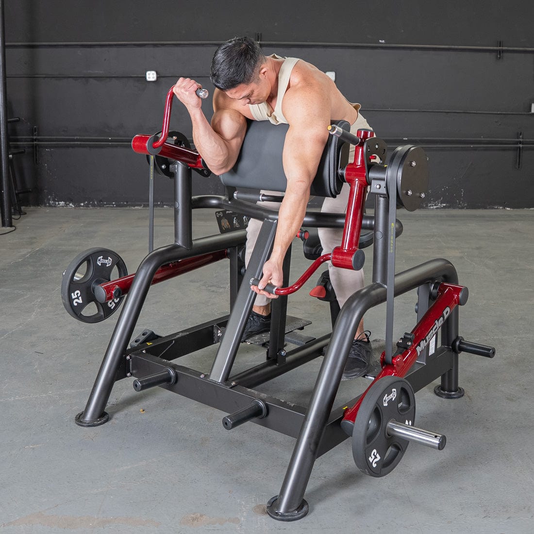Power Leverage V2 Iso Lateral Biceps Curl / Preacher Curl - Muscle D Fitness - Grit Grind Strength