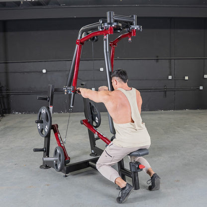Power Leverage V2 Seated Pec Fly / Rear Delt Combo - Plate Loaded - Weight Storage Included - Grit Grind Strength