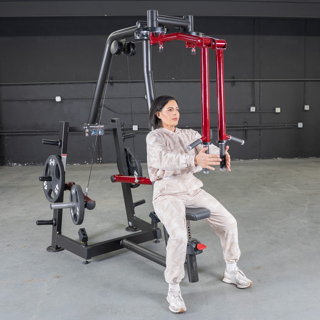 Power Leverage V2 Seated Pec Fly / Rear Delt Combo - Plate Loaded - Weight Storage Included - Grit Grind Strength