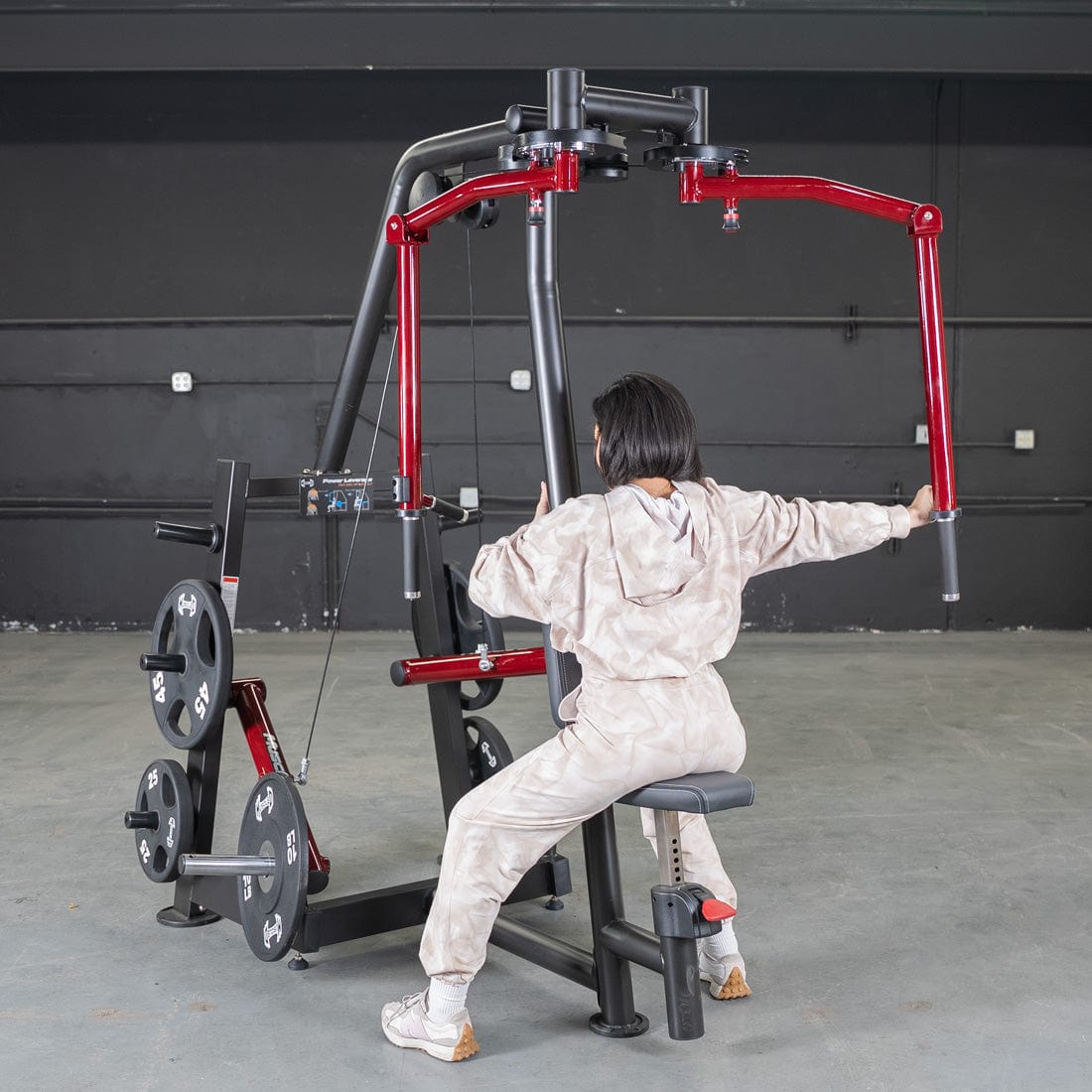 Power Leverage V2 Seated Pec Fly / Rear Delt Combo - Plate Loaded - Weight Storage Included - Grit Grind Strength