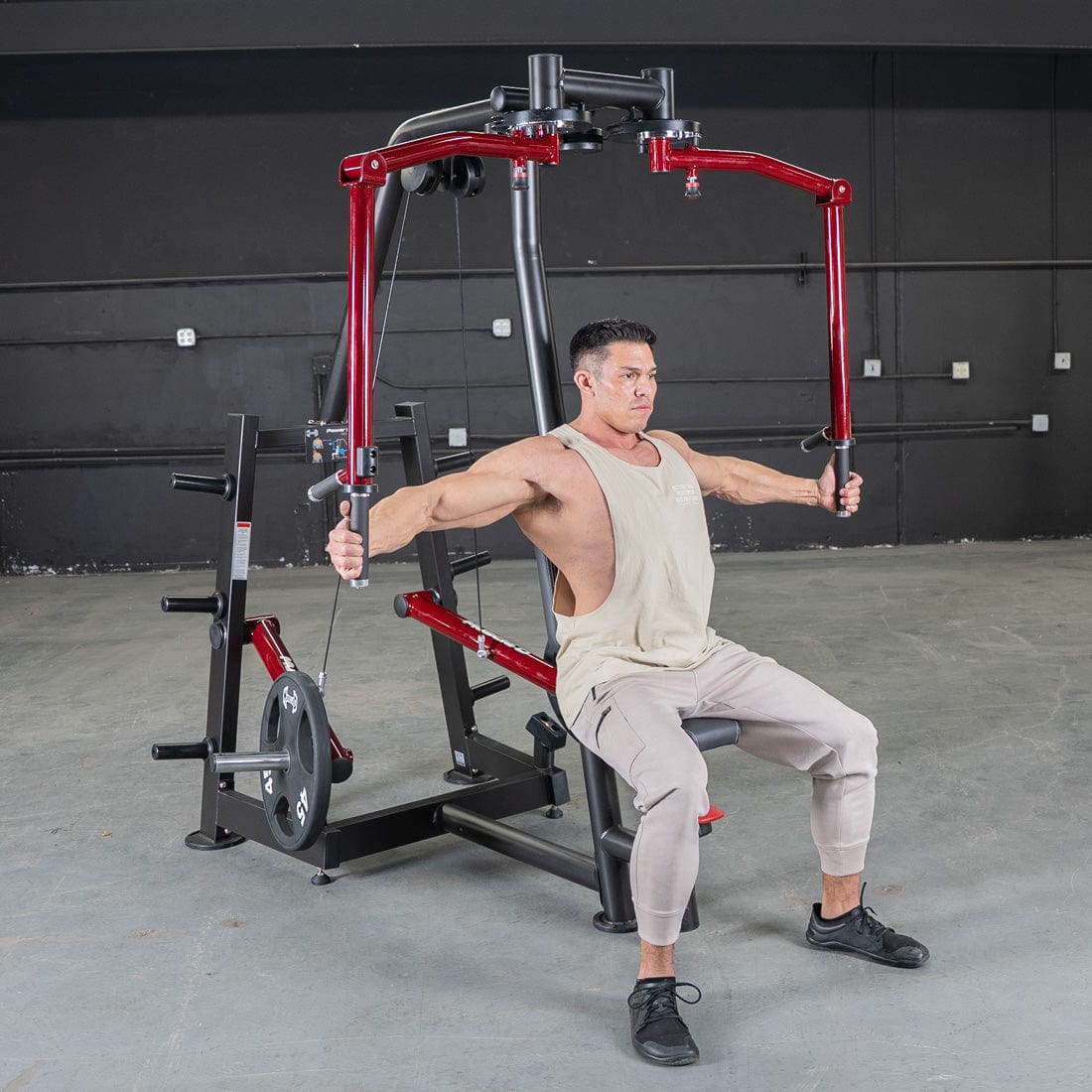 Power Leverage V2 Seated Pec Fly / Rear Delt Combo - Plate Loaded - Weight Storage Included - Grit Grind Strength