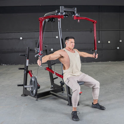 Power Leverage V2 Seated Pec Fly / Rear Delt Combo - Plate Loaded - Weight Storage Included - Grit Grind Strength