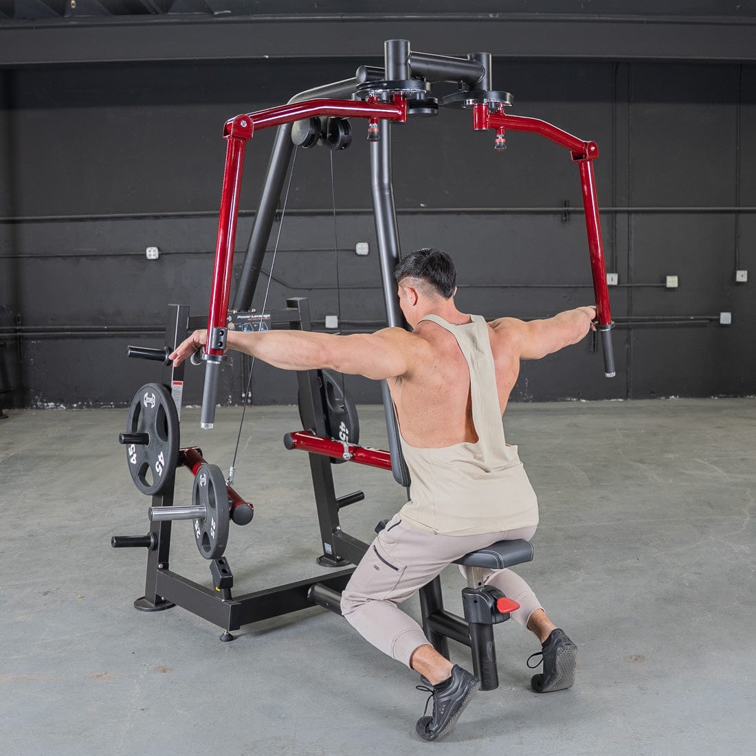 Power Leverage V2 Seated Pec Fly / Rear Delt Combo - Plate Loaded - Weight Storage Included - Grit Grind Strength