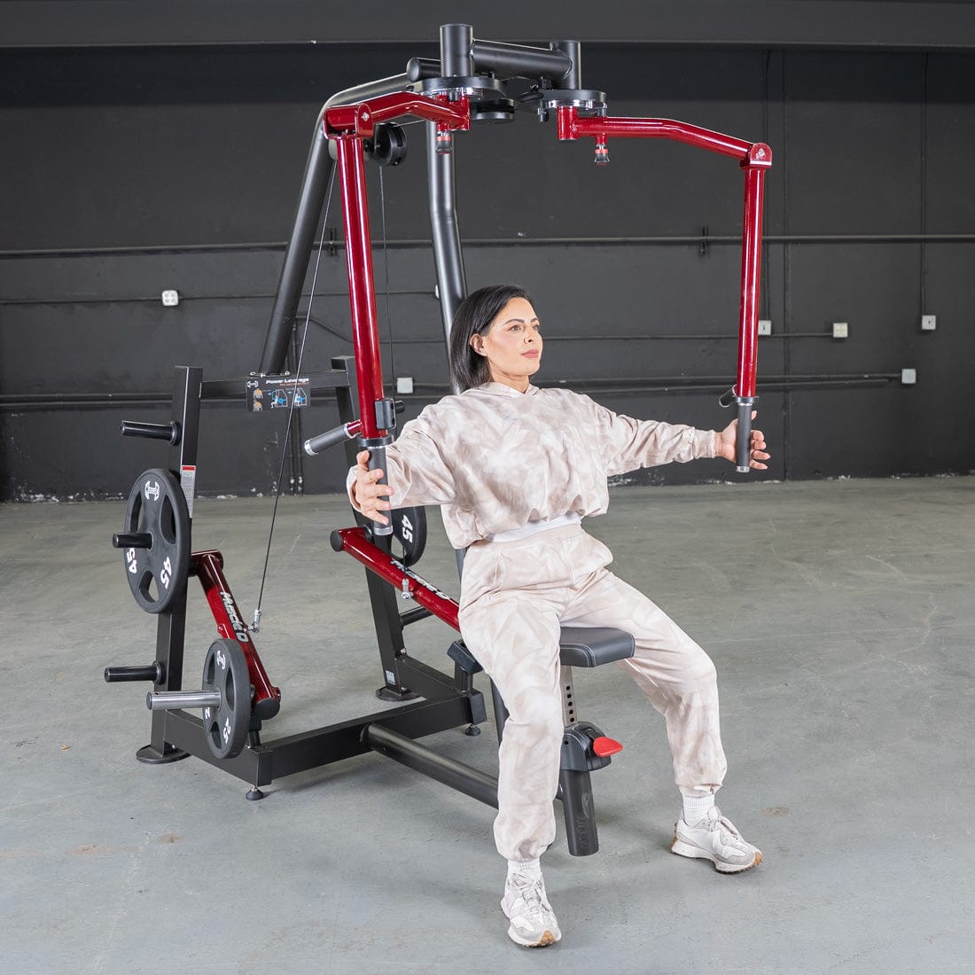 Power Leverage V2 Seated Pec Fly / Rear Delt Combo - Plate Loaded - Weight Storage Included - Grit Grind Strength